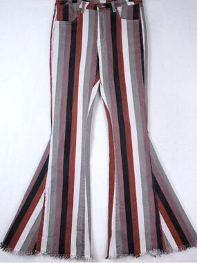 Altar'd State Striped High-Waist pants in Rust, Black, Cream, Mauve